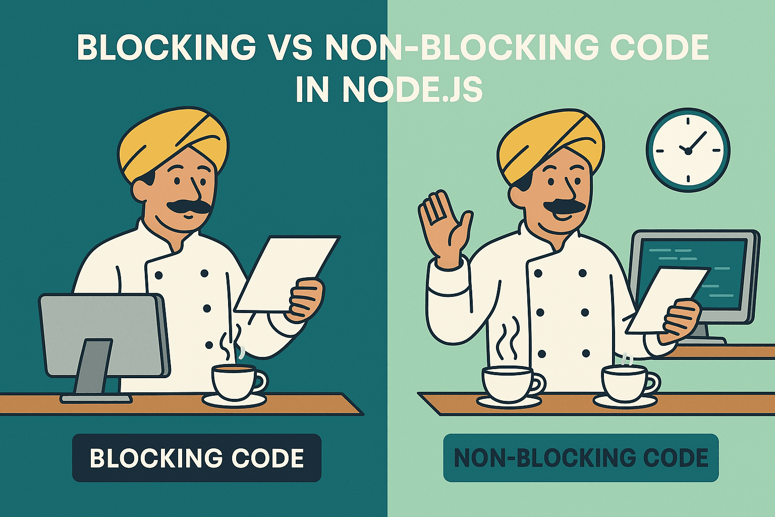 Blocking Code VS Non-blocking code in Node.js