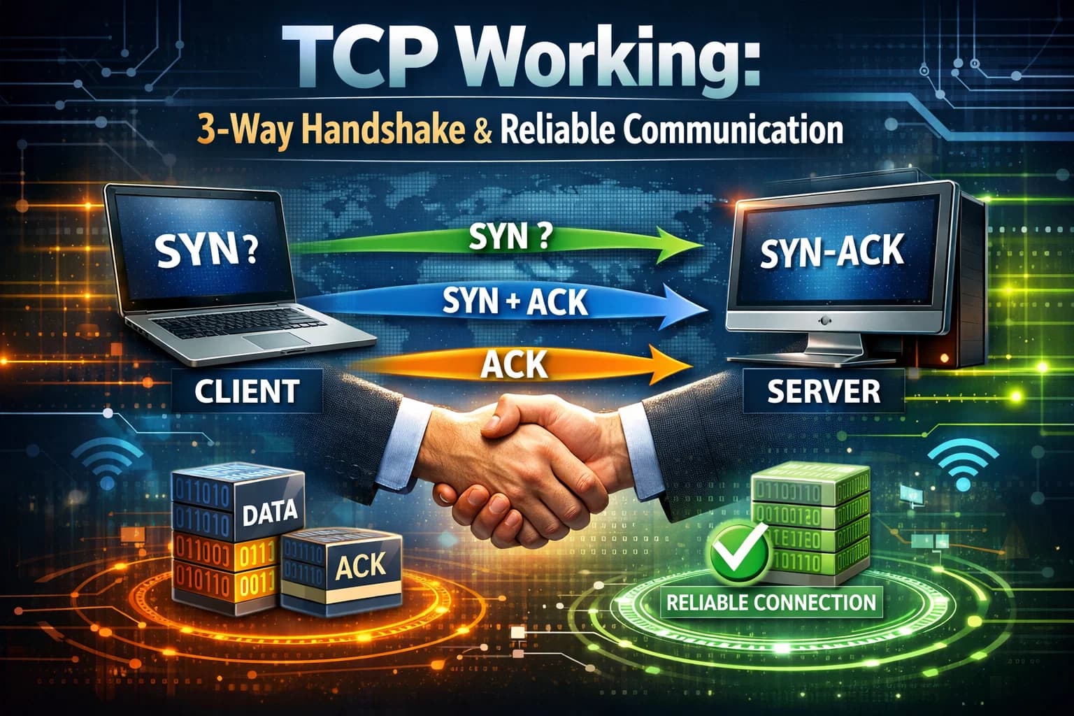 TCP Working: 3-Way Handshake & Reliable Communication