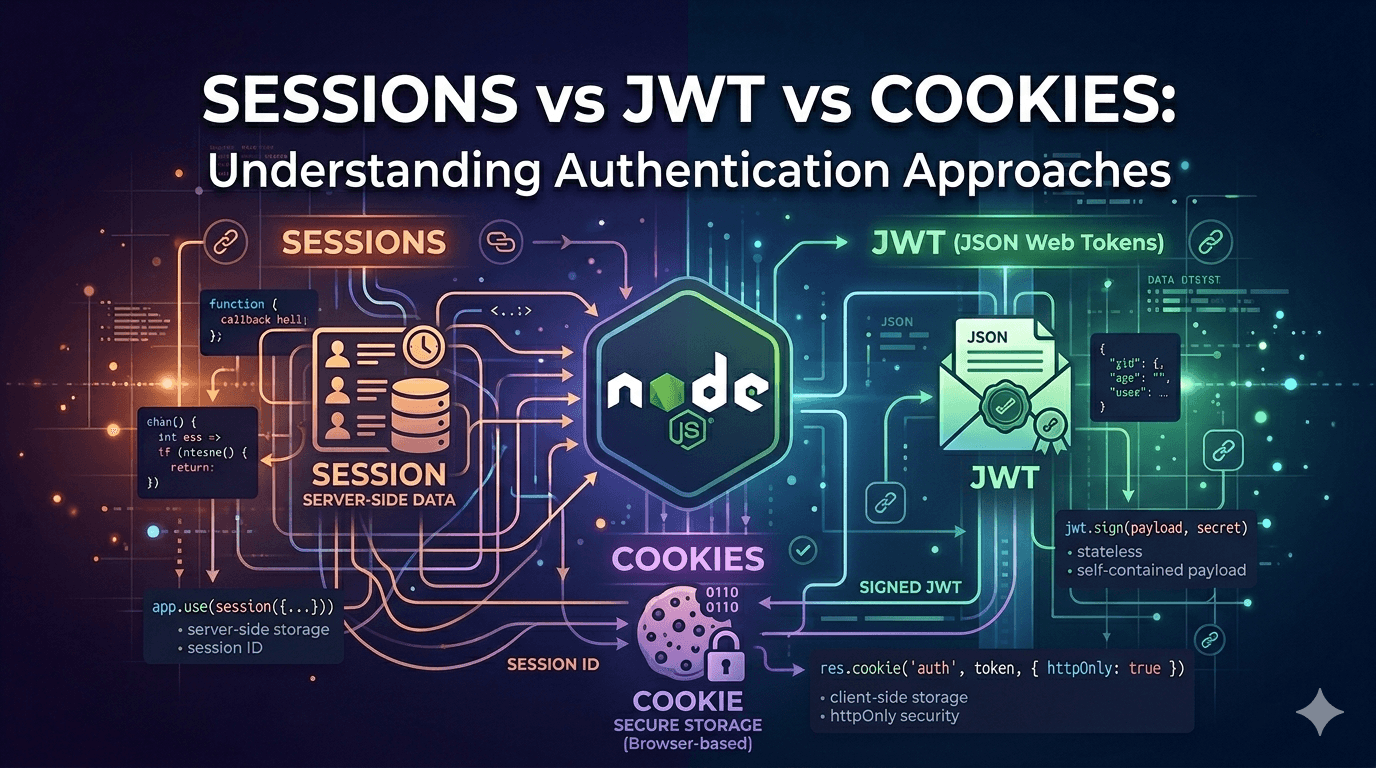 Sessions vs JWT vs Cookies: Understanding Authentication Approaches