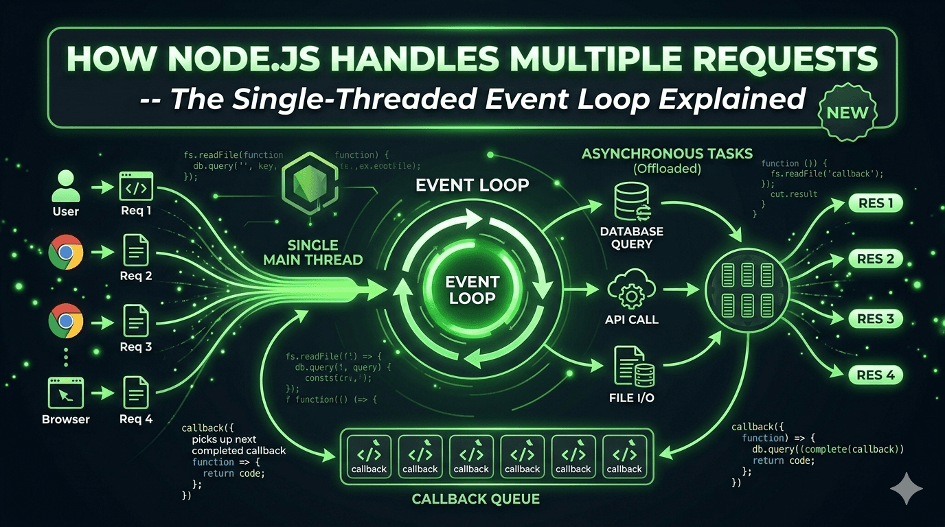 How Node.js Handles Multiple Requests with a Single Thread