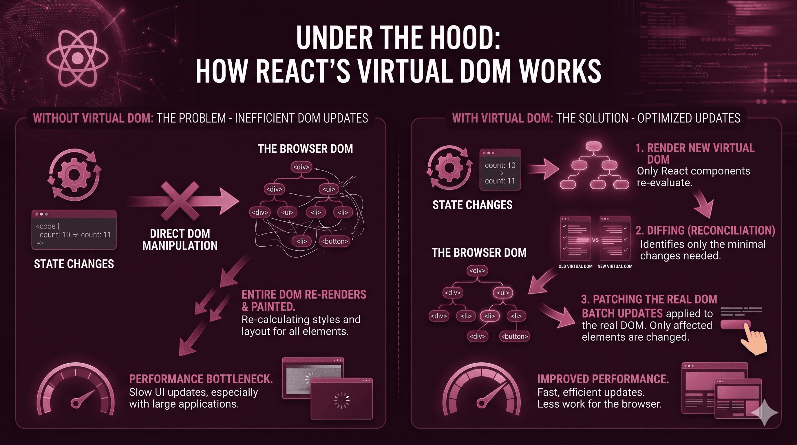 How React Virtual DOM works under the hood